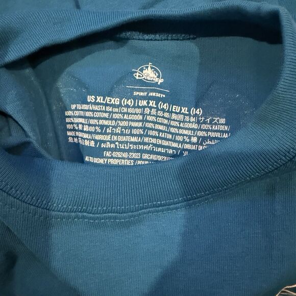 Disney Spirit Jersey Bright Blue Teal Neon Green Disneyland New NWT Size XL KIDS - Picture 3 of 3